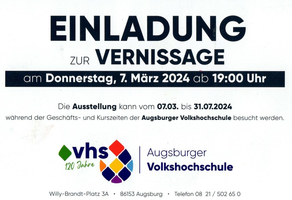 VHS Augsburg, AmbiArtist, Vernissage, Sabine Habiger, 2024